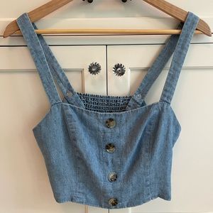 Show Me Your Mumu cropped denim tank